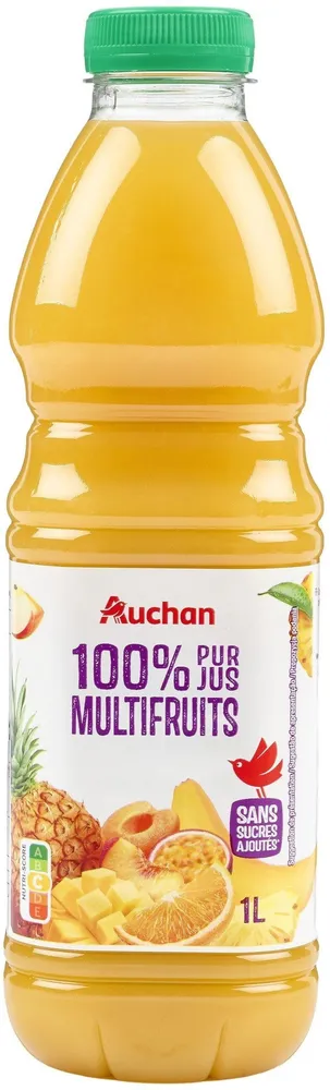 100% Pur jus multifruitsSans sucres ajoutés** Comme tous les jus de fruits. Contient les sucres naturellement présents dans les fruits.