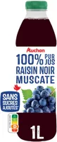 100% pur jus RAISIN NOIR MUSCATÉ Sans sucres ajoutés** Comme tous les jus de fruits. Contient les sucres naturellement présents dans les fruits.