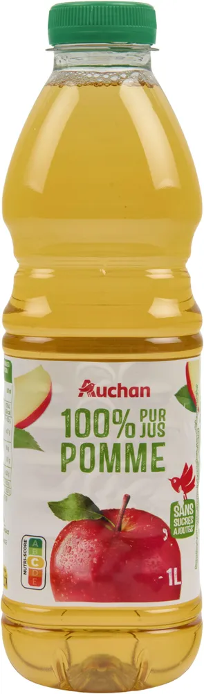 100% pur jus POMMESans sucres ajoutés** Comme tous les jus de fruits. Contient les sucres naturellement présents dans les fruits.