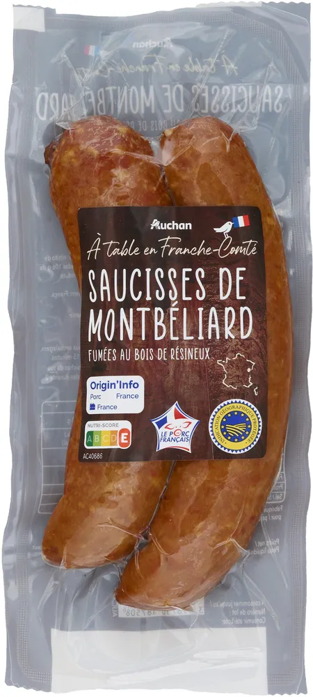 Saucisse de Montbéliard IGP cuite