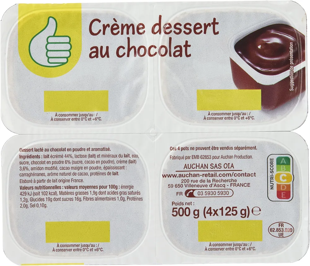 Crème dessert au chocolat
