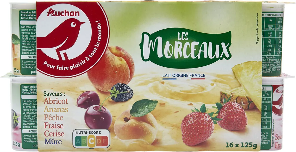 Les morceaux6 Saveurs : Abricot Ananas Pêche Fraise Cerise Mûre