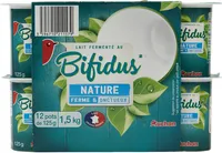 Lait fermenté au BIFIDUS* NATURE ferme et onctueux* qui apporte au produit son goût unique