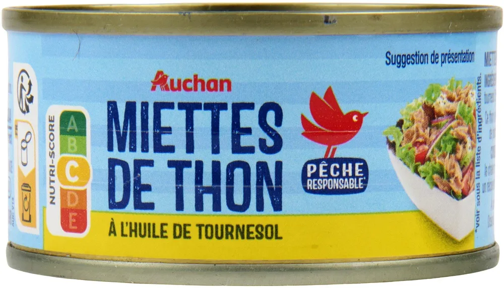 Miettes de thon à l'huile de tournesol