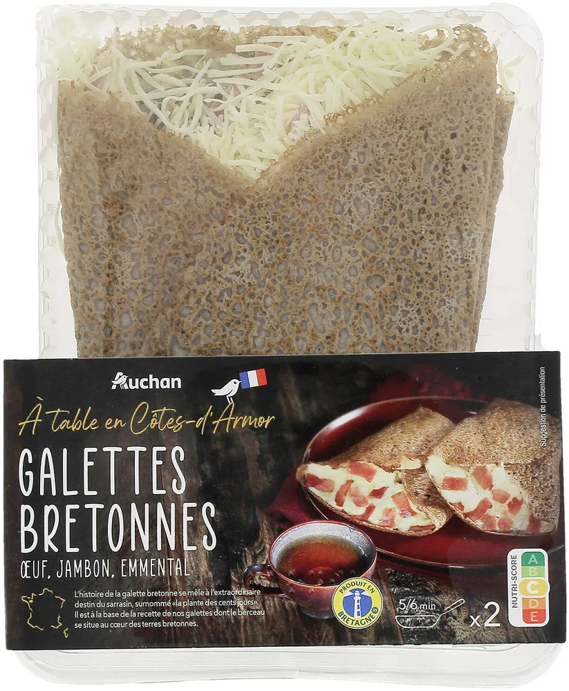 A Table en côte d'armor 2 Galettes bretonnes œuf, jambon emmental