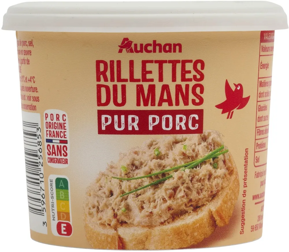 Rillettes du Mans pur porc sans conservateur