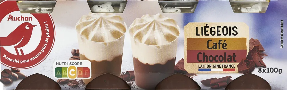 AUCHAN COEURLiégeois Chocolat et Liégeois au café