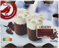 AUCHAN COEUR Liegeois au chocolat