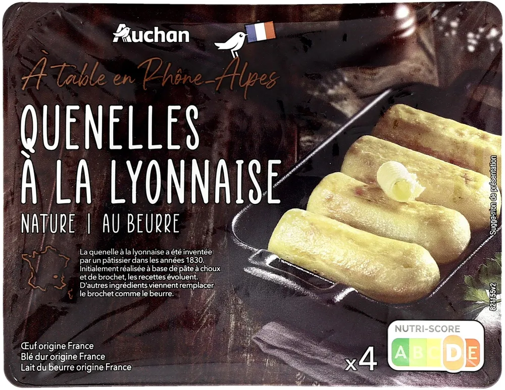 Quenelles à la lyonnaise nature, au beurre