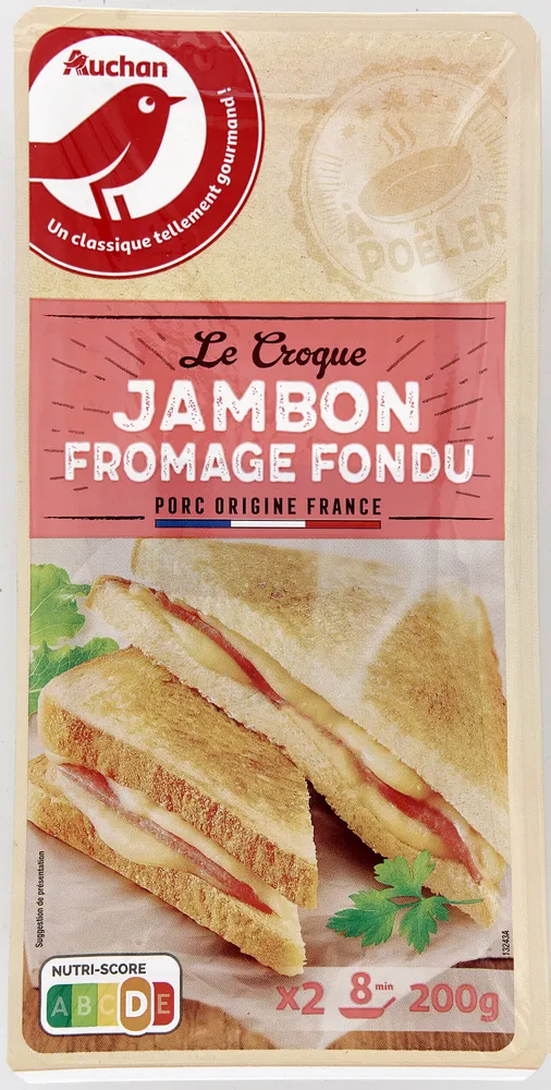 Le croque jambon fromage fondu