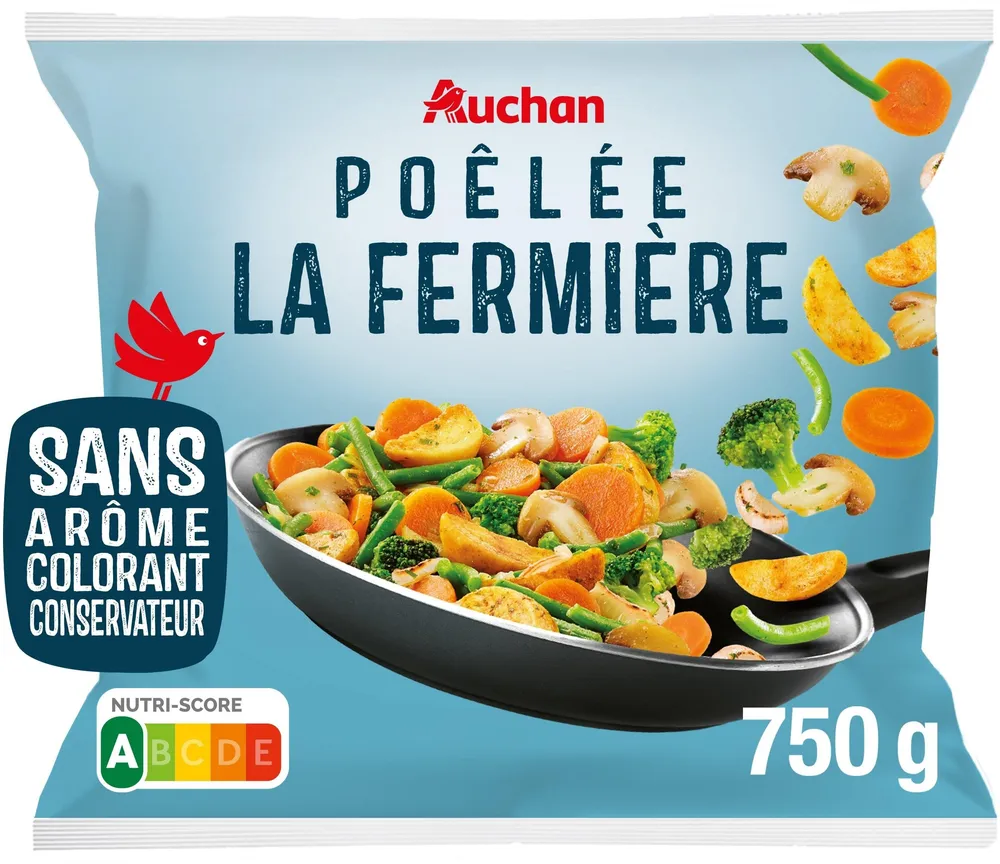 La Fermière- Pommes de terre préfrites, carottes, haricots verts, brocolis et champignons