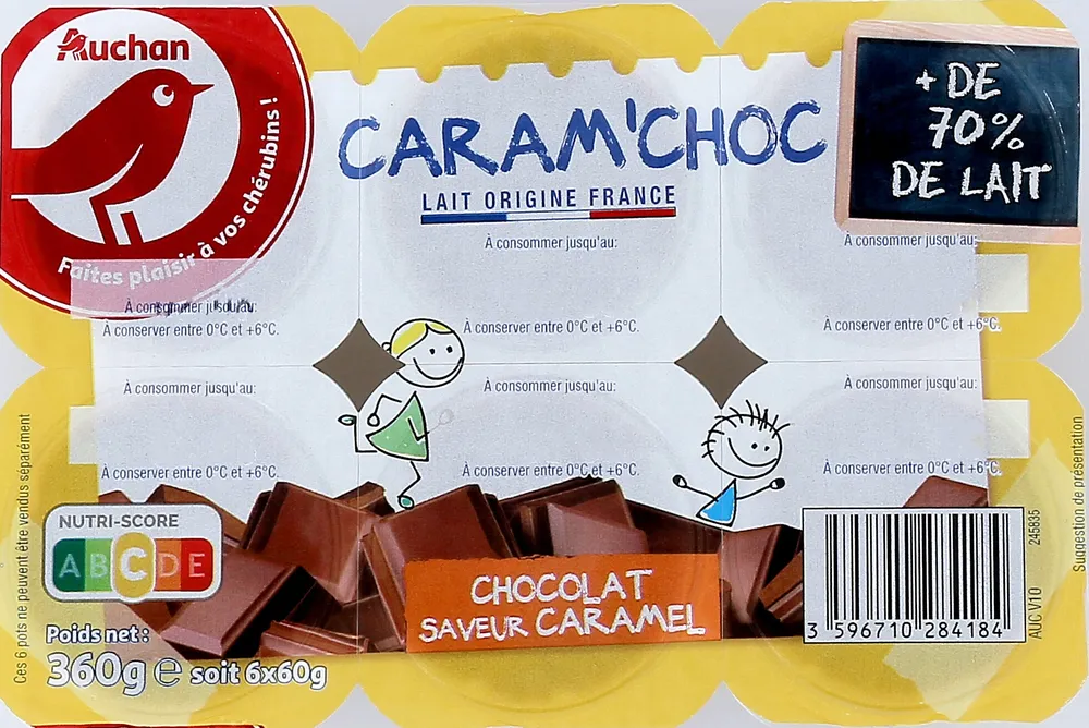 Caram'ChocChocolat saveur caramel+ 70 % de lait