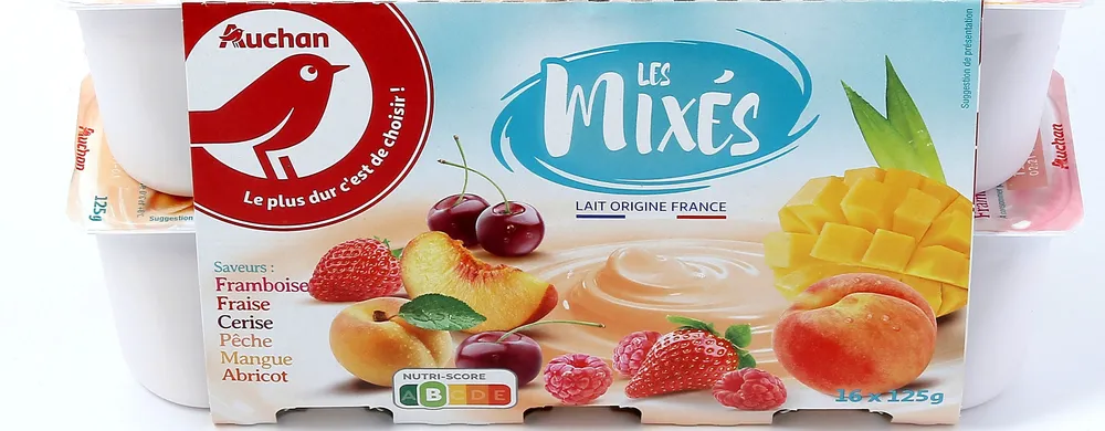 Les mixes saveurs:framboise / fraise / cerise / mangue / pêche / abricot