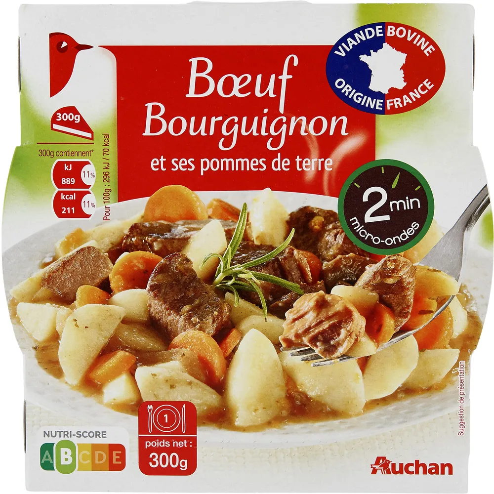 Boeuf bourguignon et ses pommes de terre