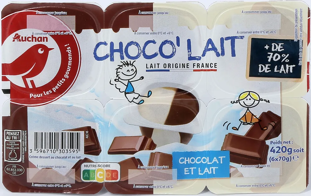 Crème dessert Lait et Chocolat