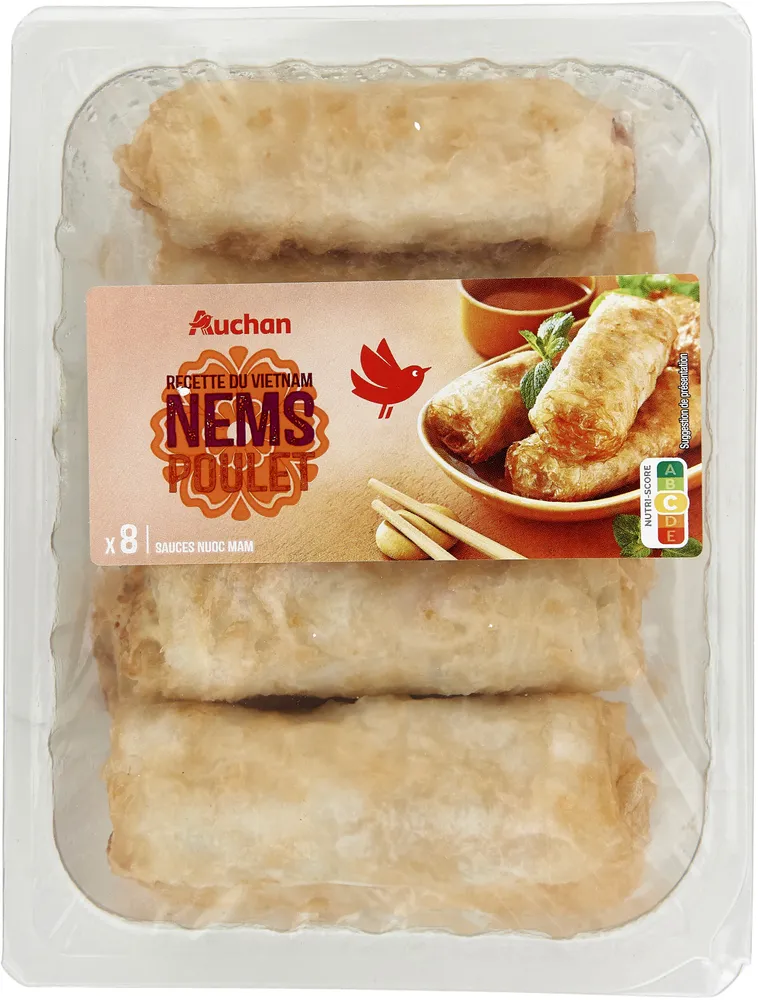 RECETTE D'ASIEnems volaille menthe sauce nuoc mam8 nems + 3 sachets de sauce