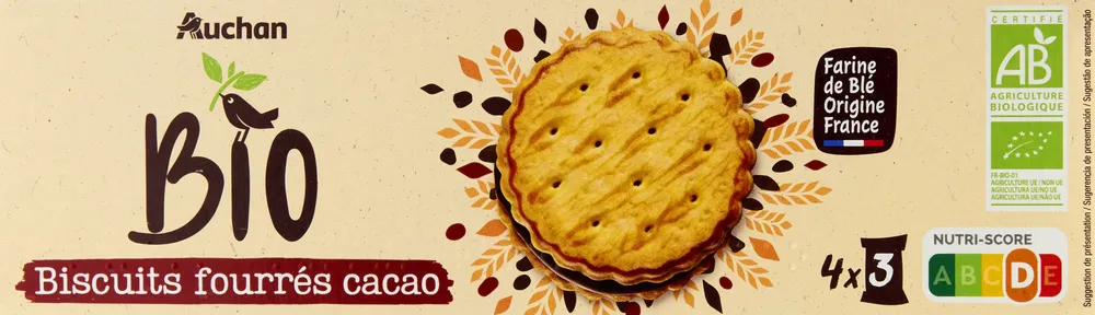 Biscuits fourrés cacao BIO