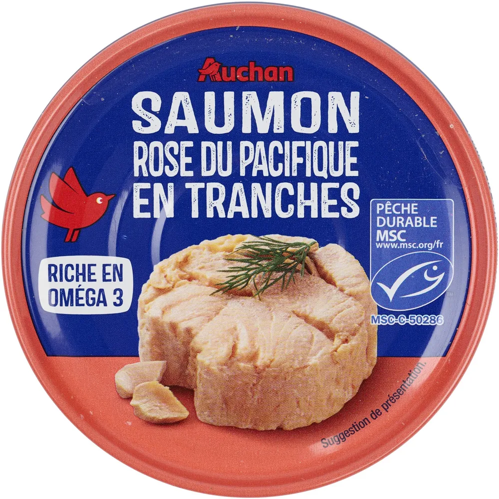 Saumon rose du Pacifique en tranches