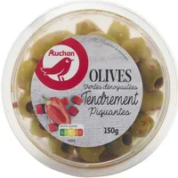Olives vertes dénoyautées tendrement piquantes