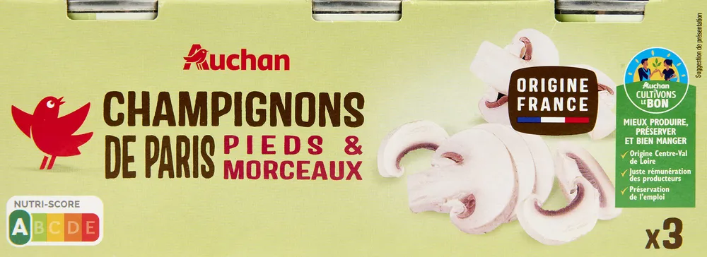 Champignons de paris pieds et morceaux