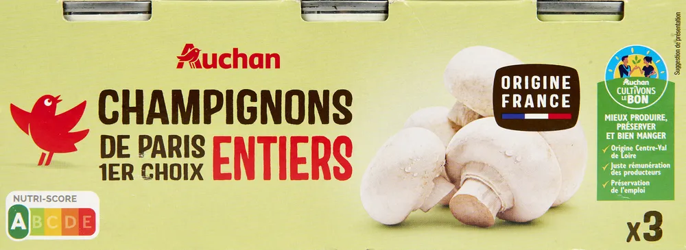 Champignons entiers 1er Choix