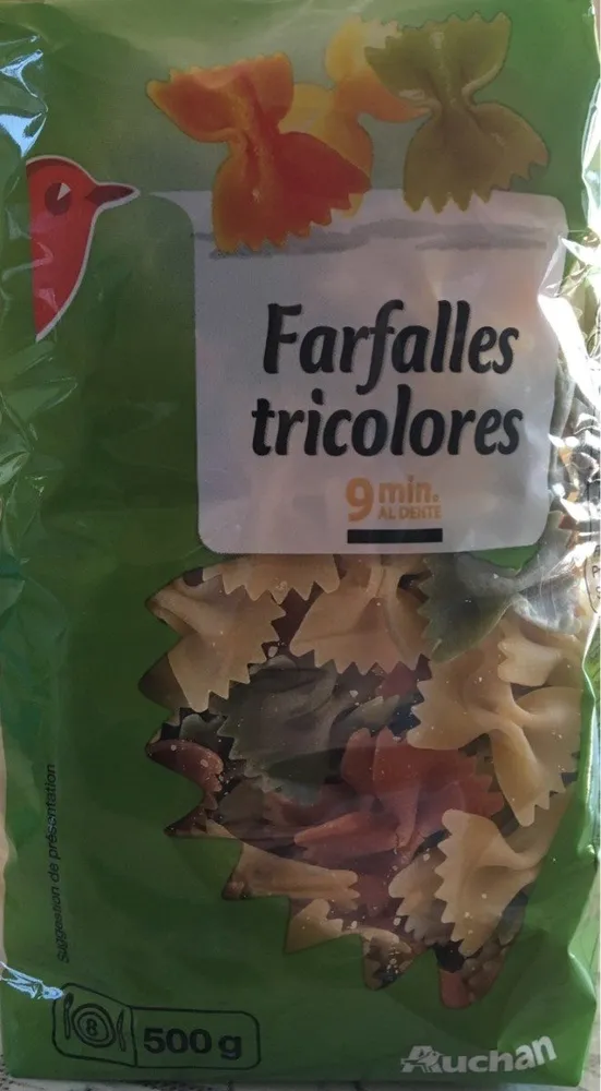 Farfalles tricolores - Pâtes aromatisées à la Tomate et aux Epinards