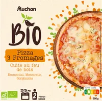 Pizza 3 fromages Bio cuite au feu de bois