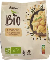 gnocchi aux pommes de terreissus de l'agriculture biologique logo AB logo feuille FR-BIO-01 Agriculture UE