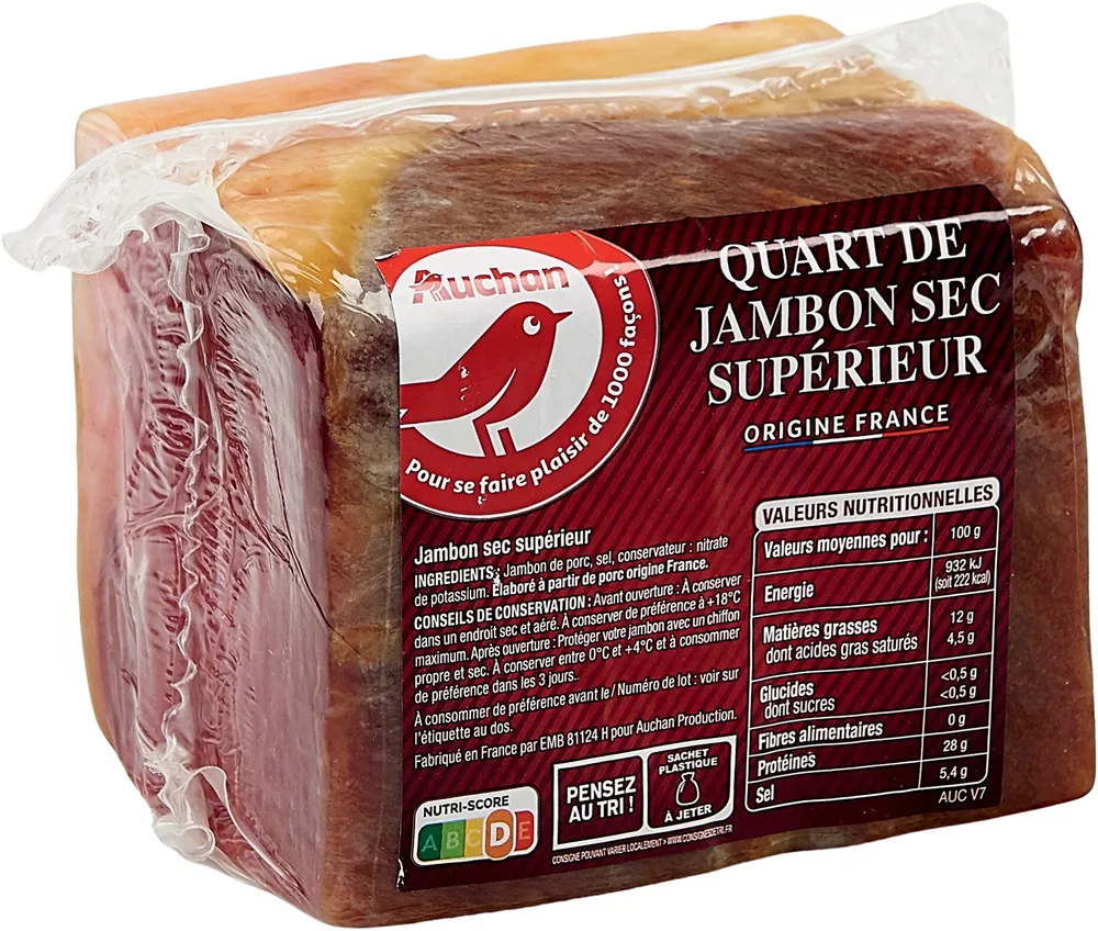 Quart de jambon sec superieur