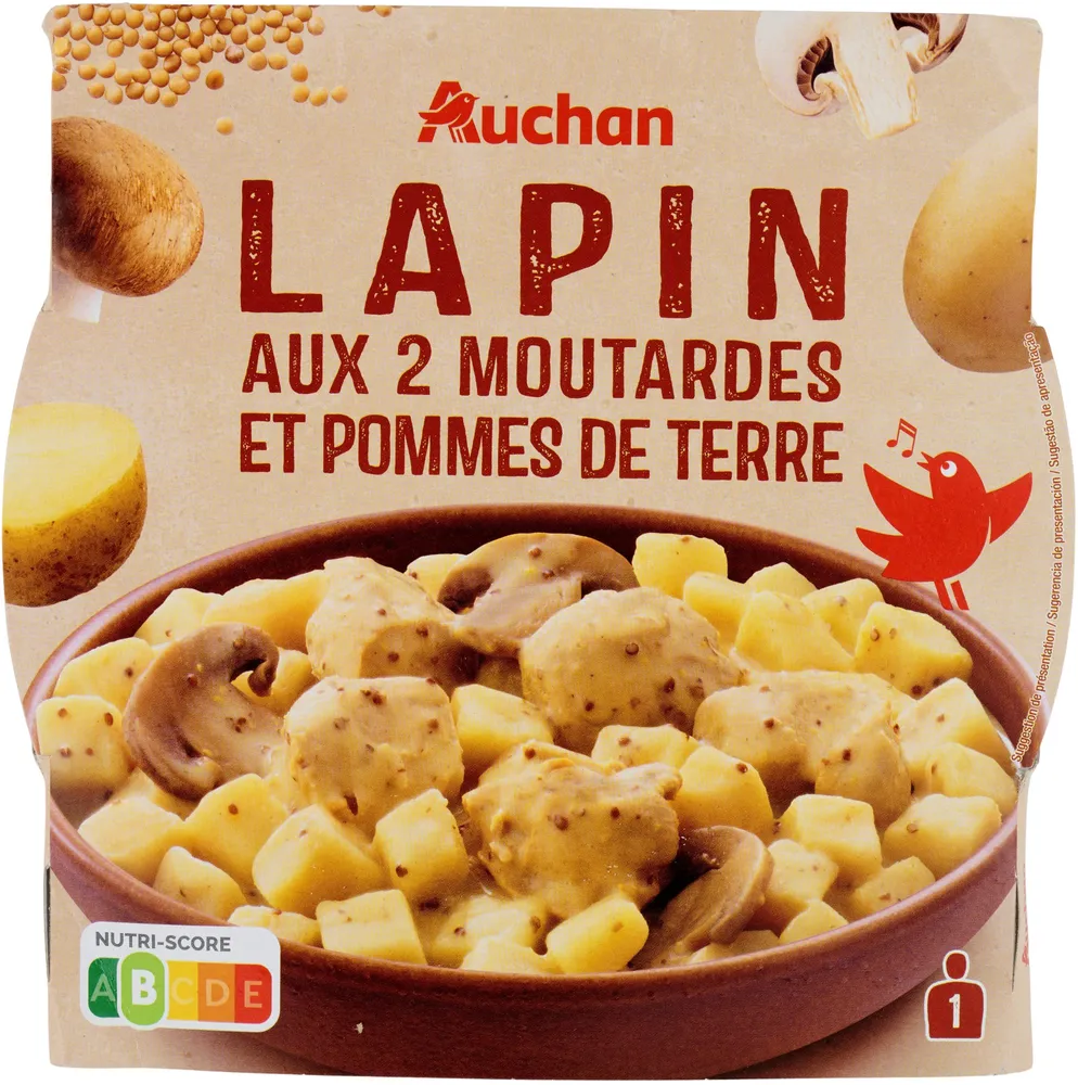 Lapin aux 2 moutardes et pommes de terre