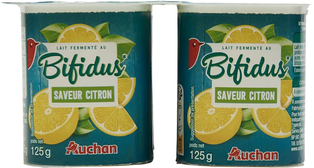 Lait fermenté au BIFIDUS* SAVEUR CITRON*qui apporte au produit son goût unique