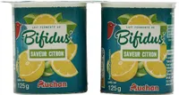 Lait fermenté au BIFIDUS* SAVEUR CITRON*qui apporte au produit son goût unique