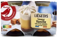 AUCHAN COEUR Liégeois saveur vanille sur lit de caramel