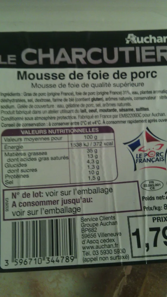 Le Charcutier mousse de foie