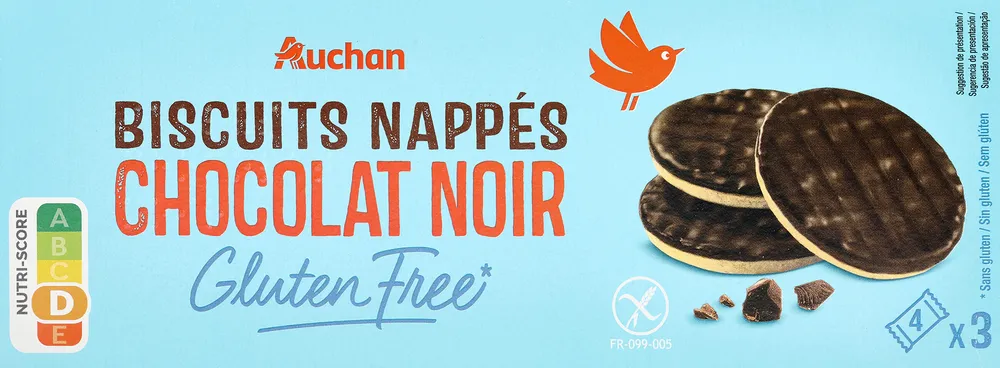 Biscuits nappés au chocolat noir sans gluten