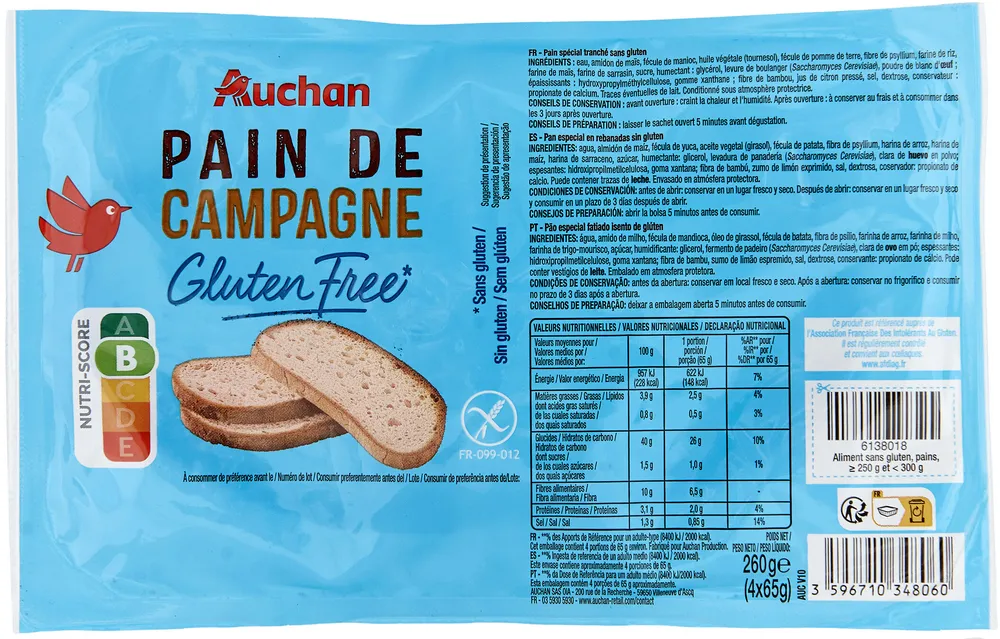 Pain de campagne sans gluten