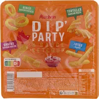 Dip'party : saveur salée, saveur bacon, saveur pizza, saveur oignon et sa sauce ketchup