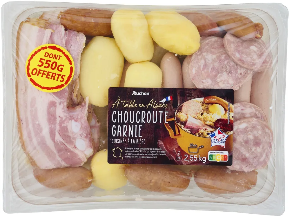 Choucroute garnie d'Alsace cuisinée à la bière