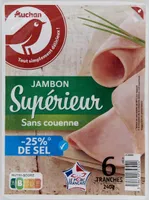 Jambon cuit supérieur -25% de sel*