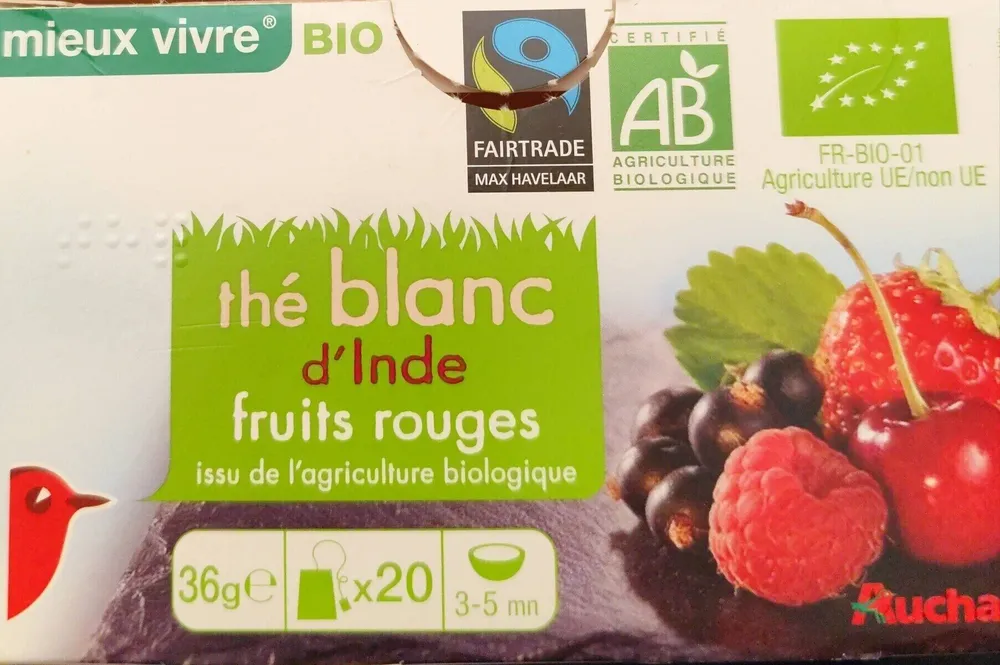 Thé blanc de l'Inde fruits rouge