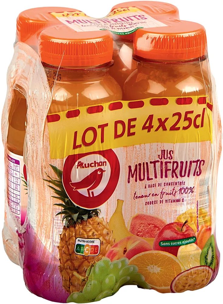 Multifruits - Jus de fruits à base de concentrés. Source de vitamine C
