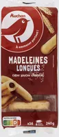 Madeleines longues coeur saveur chocolat