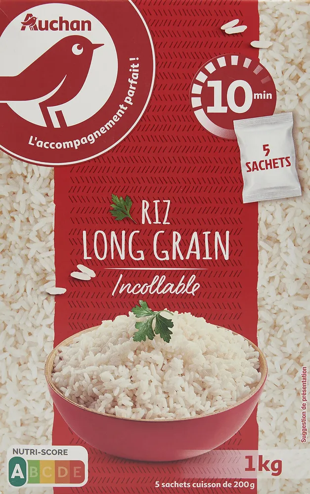 Riz long grain incollable