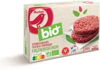 4 Steaks Hachés pur bœuf, façon bouchère, issus de l'agriculture biologique