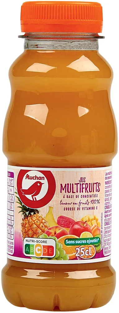 Multifruits - Jus de fruits à base de concentrés. Source de vitamine C