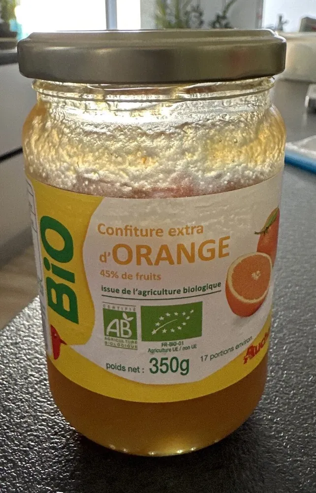 Confiture extra d'orange 45% de fruits issue de l'agriculture biologique