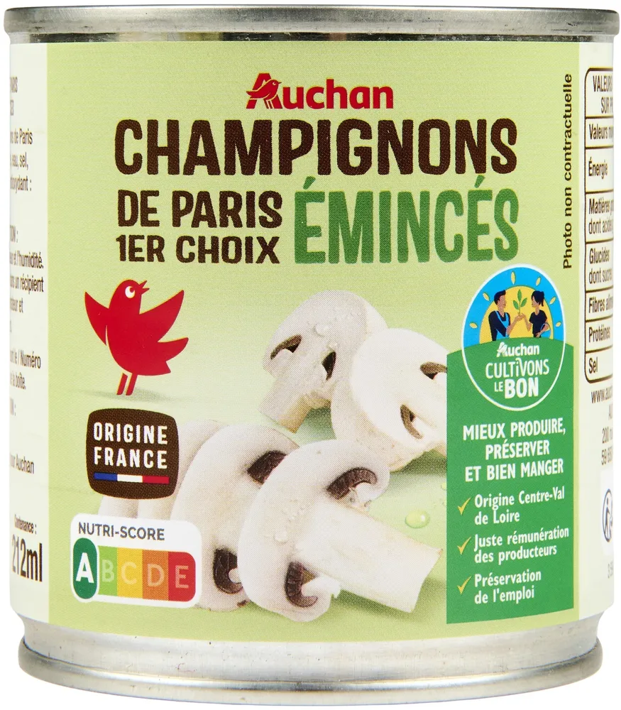 Champignons de Paris 1er Choix émincés