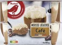 AUCHAN COEUR mousse liégeoise café 4X80G