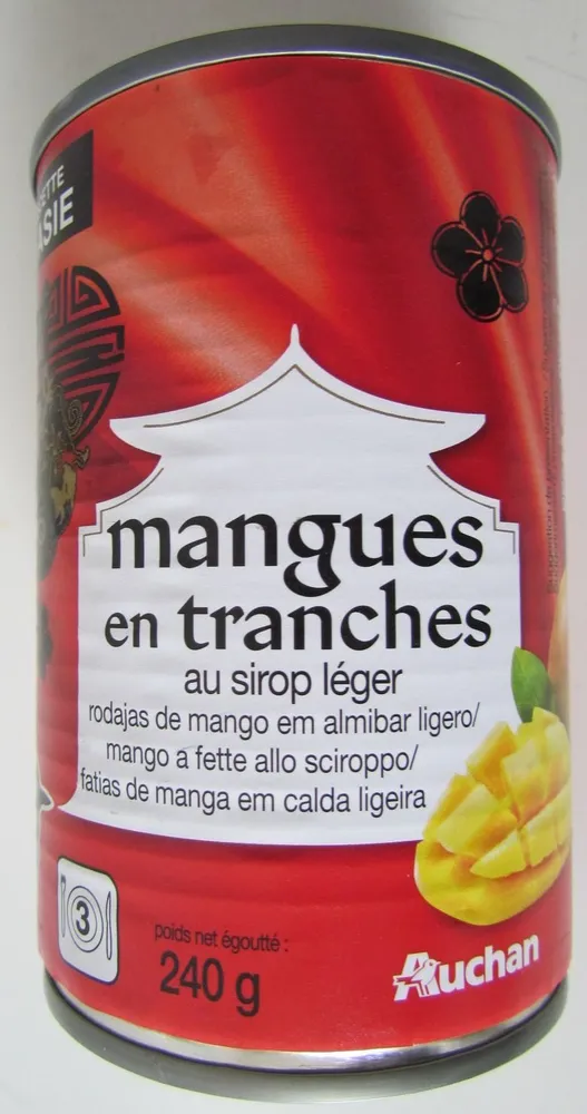 mangues en tranches au sirop léger