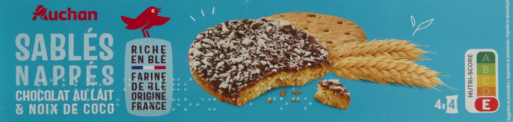 Sablés nappés chocolat au lait et noix de coco